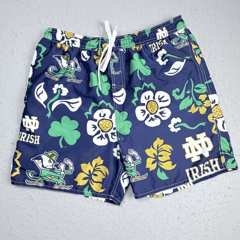 Notre Dame Fighting Irish Men XL Swim Shorts Trunks Floral Wes & Willy Hawaiian